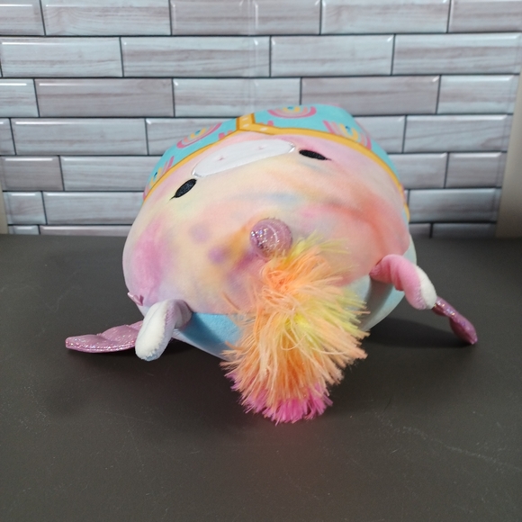 •Squishmallow Jaime Rainbow Tie Dye Pegasus Unicorn in Pajamas 8” Plush Toy - Picture 5 of 12